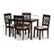 Baxton Studio Caron Sand Upholstered Espresso Finished Wood 5-Piece Dining Set 153-9401-8026 - alternate 2